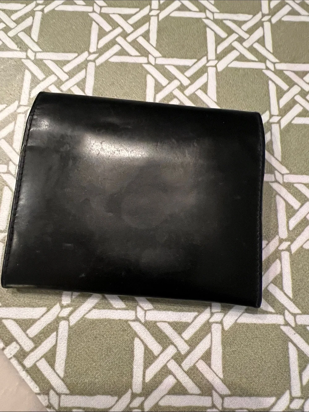 Prada Black Leather Men's Bifold Wallet with Embossed Logo
